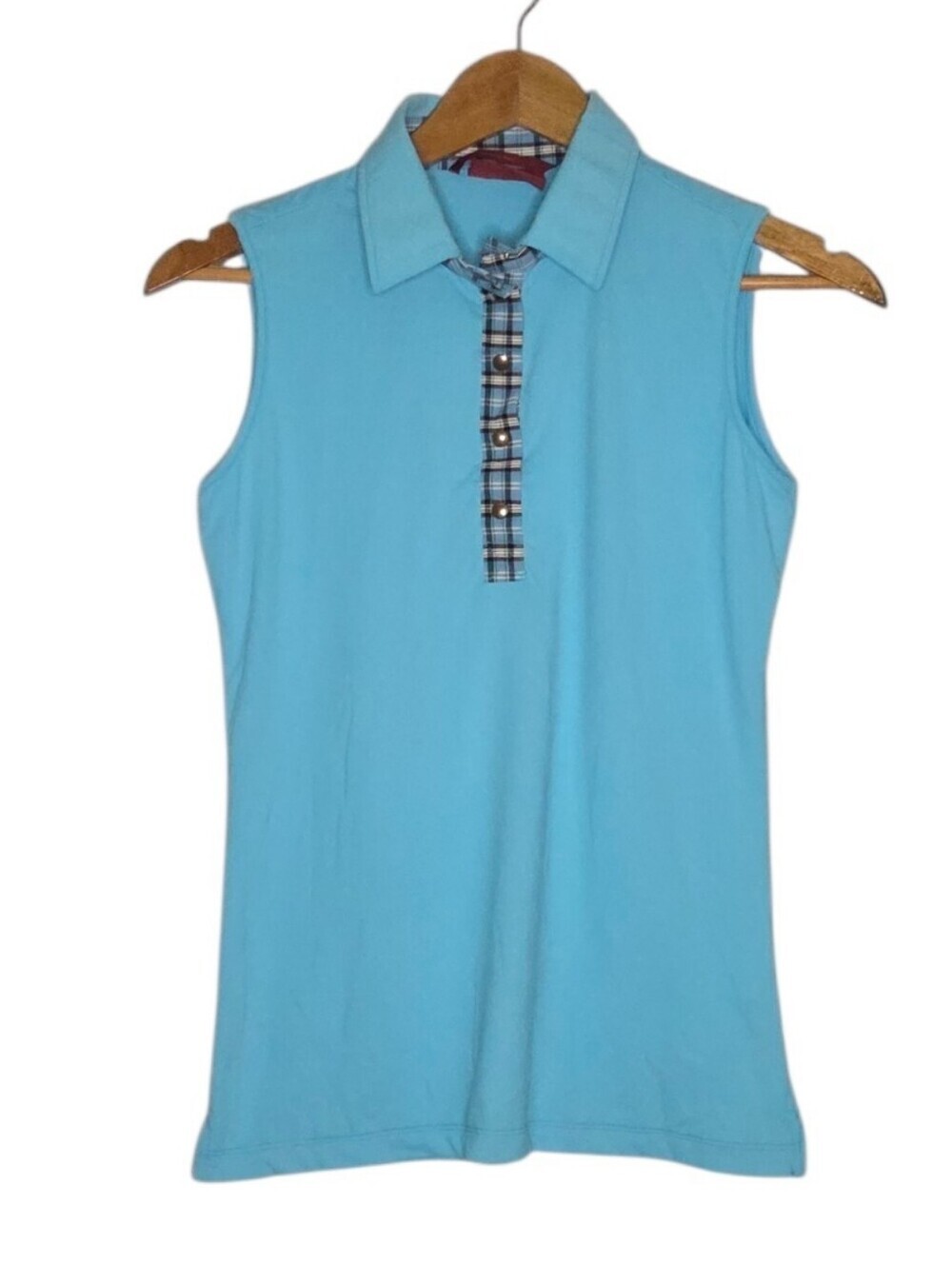 Brendratti Alina Sleeveless Light Blue Polo Top Size 42